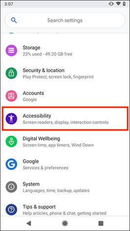 Open the Settings app and tap Accessibility.